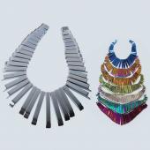 Hematite Graduated Fan Shape 40pc Pendant Assorted Color